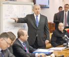 Netanyahu chairing a cabinet meeting.