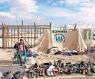 The entrance to the Zaatari refugee camp, Jordan.