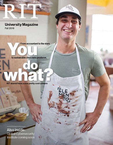Magazine cover with man wearing apron and the words: You do what?