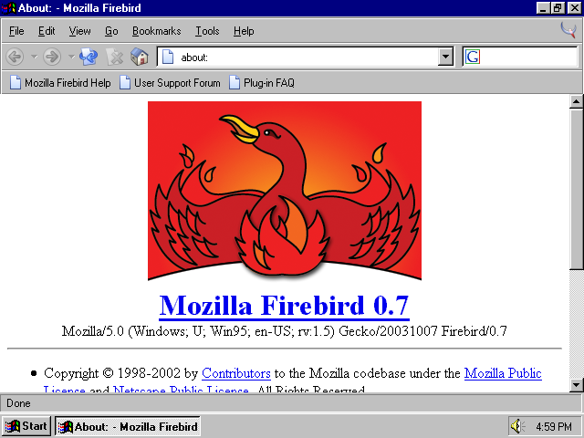 [Mozilla Firebird 0.7 screenshot]