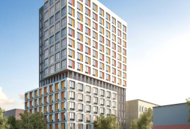 A rendering of the 15-story development in Mott Haven, the Betances family apartments.