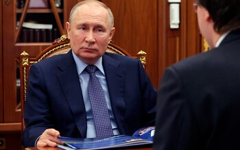 Russian President Vladimir Putin attends a meeting at the Kremlin on Thursday, Jan 18