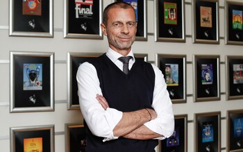 Aleksander Ceferin photographed at the Uefa headquarters in Nyon