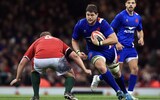 Paul Willemse of France runs at Tomas Francis of Wales during the Guinness Six Nations Rugby match between Wales and France at Principality Stadium on March 11, 2022 in Cardiff, Wales