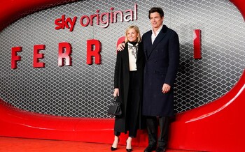 Toto Wolff, right, and his wife Susie Wolff in London this week for the premiere of the film Ferrari