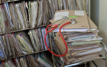 patient files in a GP surgery