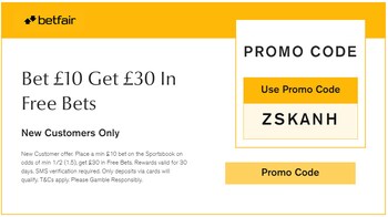 Betfair promo code and sign-up offer 2024